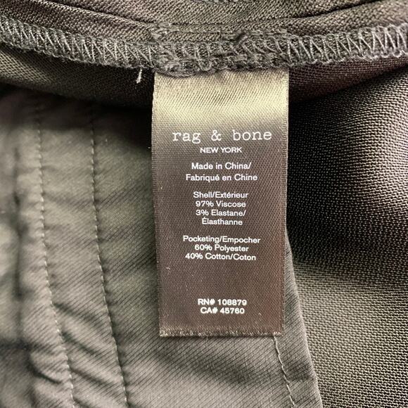 RAG & BONE Size 8 Donna Black Viscose Blend Straight Dress Pants - Picture 4 of 4